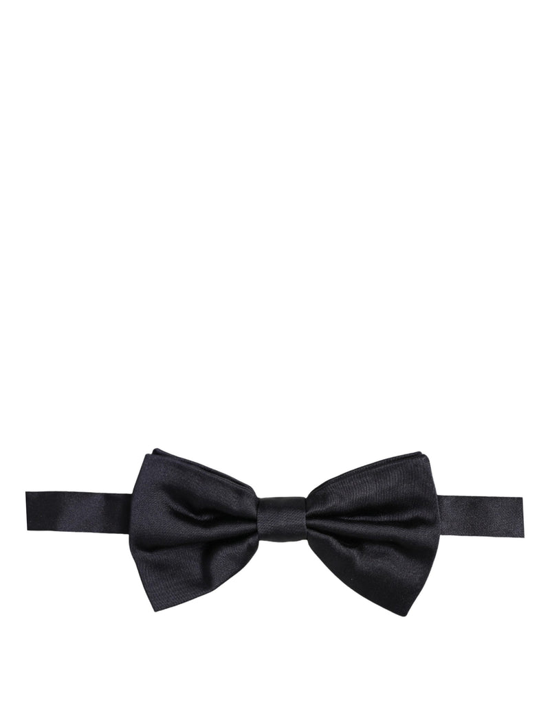 Dolce & Gabbana Men Black 100% Silk Adjustable Neck Papillon Bow Tie