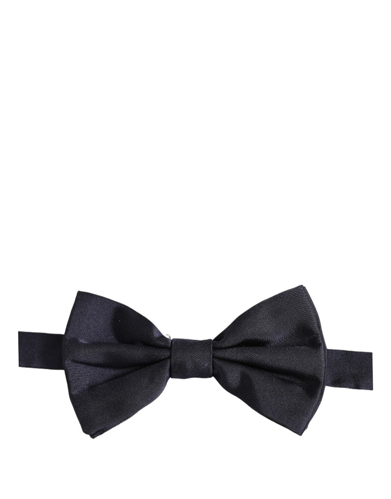 Dolce & Gabbana Men Dark Blue Silk Adjustable Neck Papillon Bow Tie