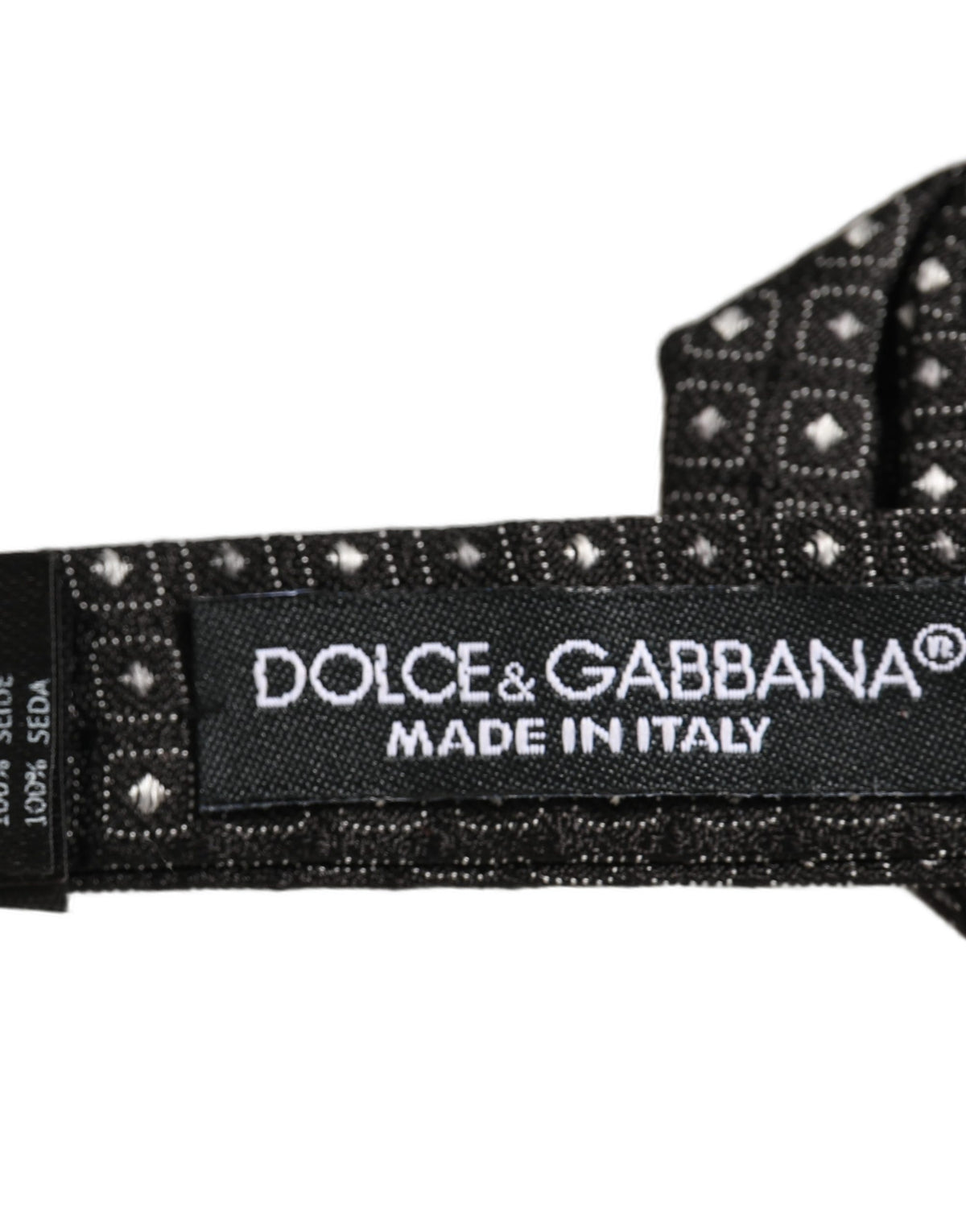 Nœud papillon papillon réglable en soie à pois noirs Dolce & Gabbana pour homme