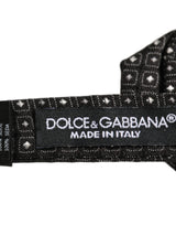 Nœud papillon papillon réglable en soie à pois noirs Dolce & Gabbana pour homme