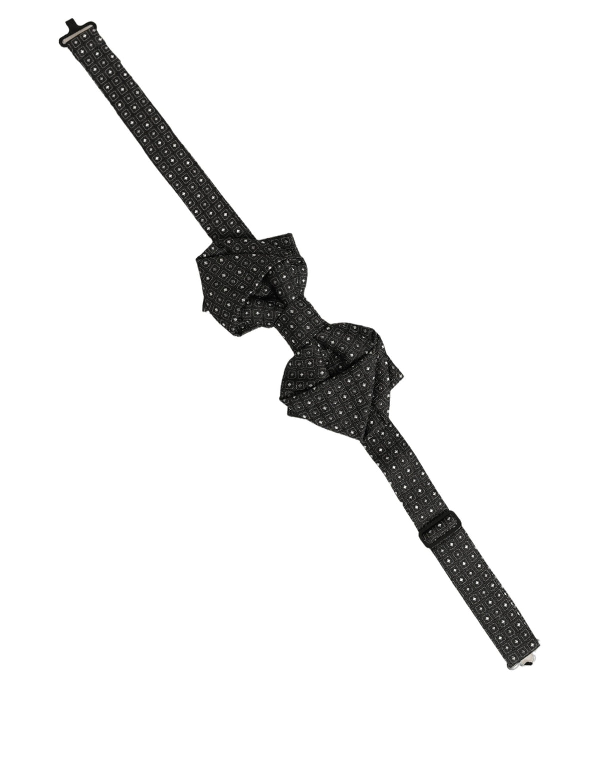 Nœud papillon papillon réglable en soie à pois noirs Dolce & Gabbana pour homme
