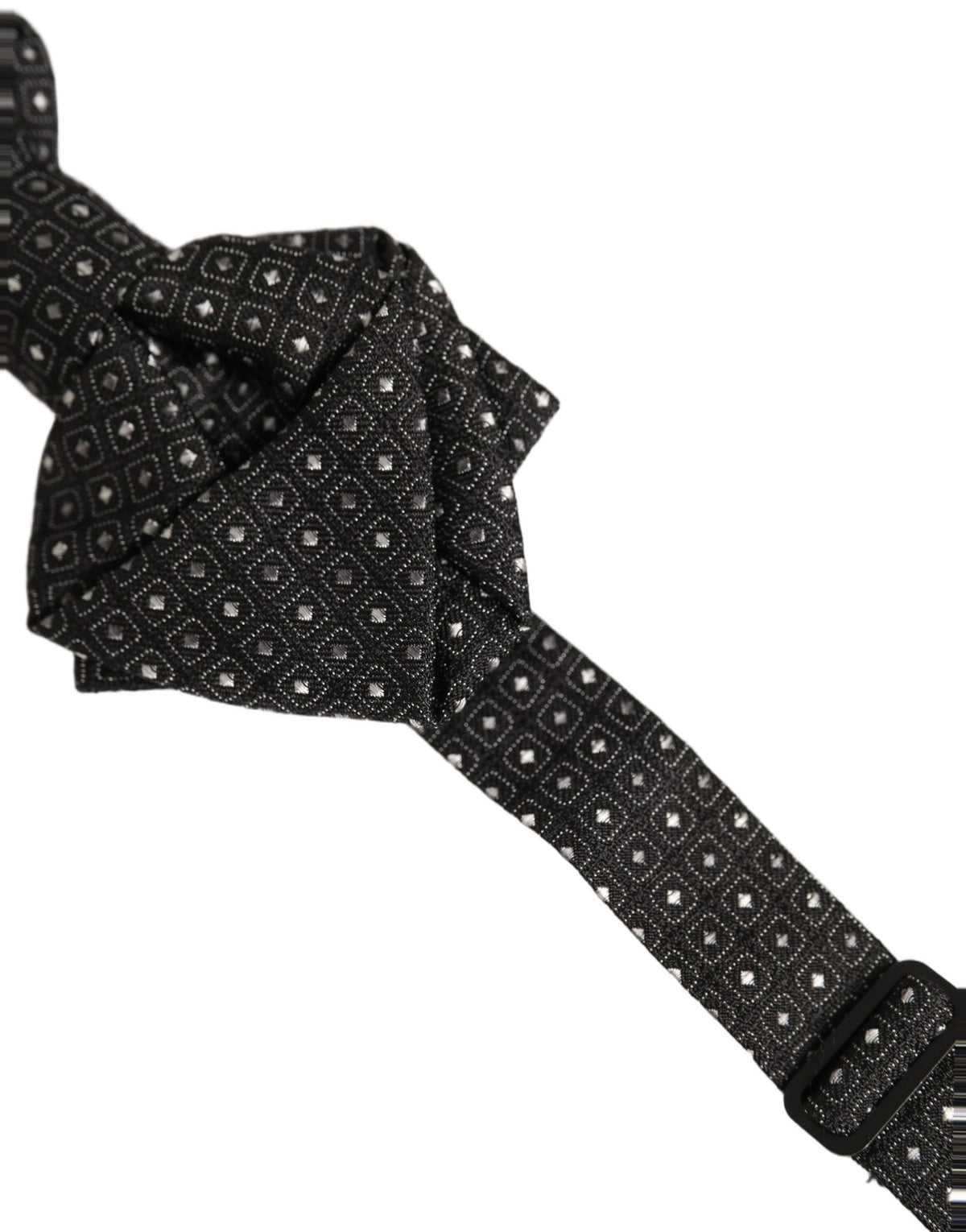 Nœud papillon papillon réglable en soie à pois noirs Dolce & Gabbana pour homme