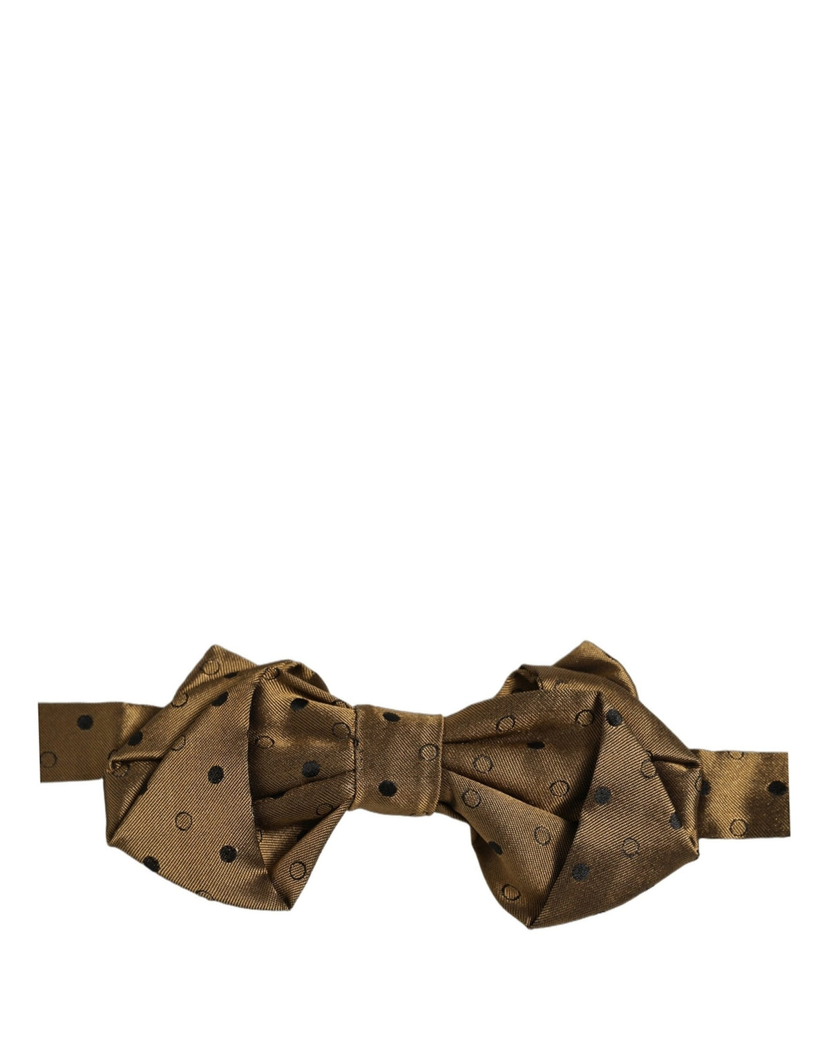 Dolce & Gabbana Homme Nœud Papillon Papillon Réglable en Soie Marron à Pois