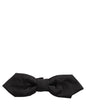 Dolce & Gabbana Men Black 100% Silk Adjustable Neck Papillon Bow Tie