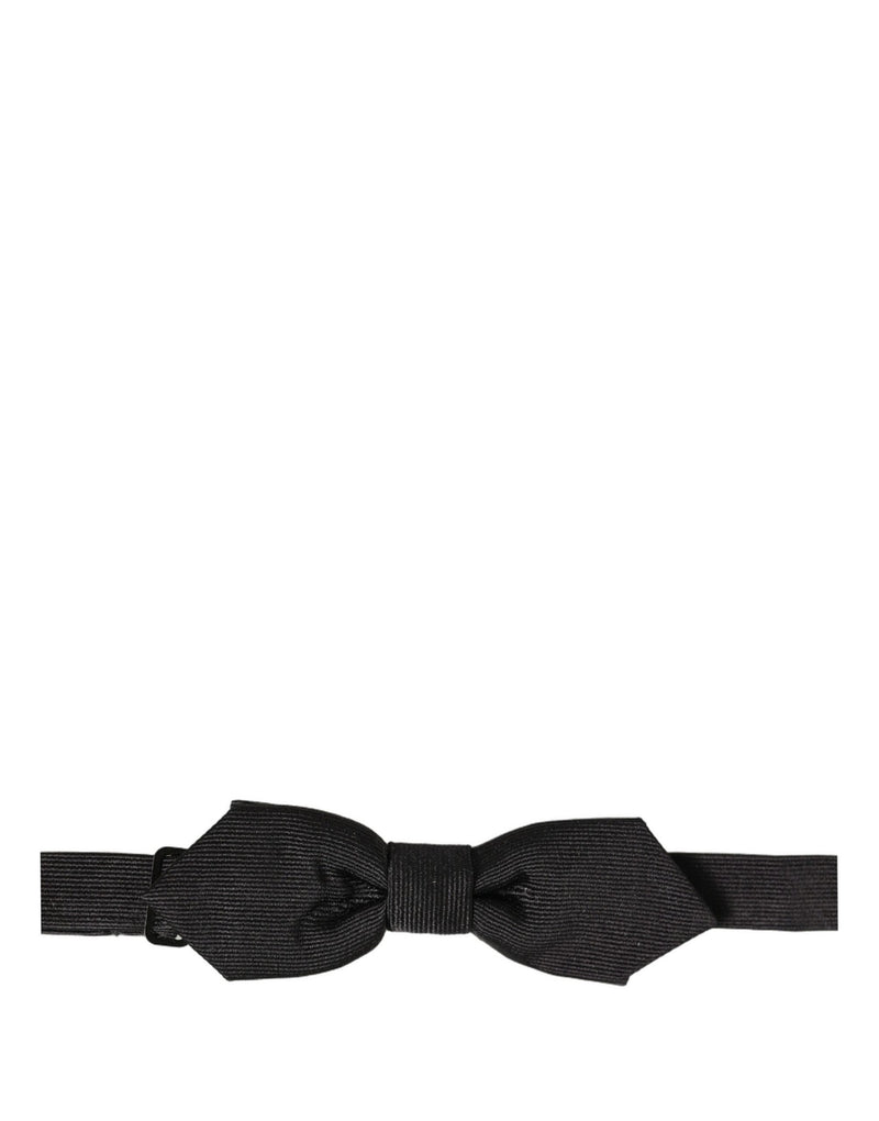 Dolce & Gabbana Men Black 100% Silk Adjustable Neck Papillon Bow Tie