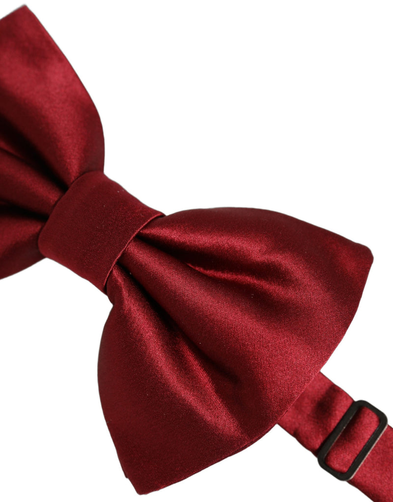 Dolce & Gabbana Men Red 100% Silk Adjustable Neck Papillon Bow Tie