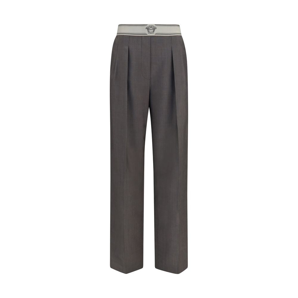 Pantalon Versace Oves Aries en laine grise