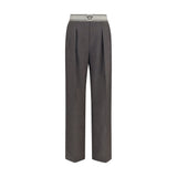 Pantalon Versace Oves Aries en laine grise