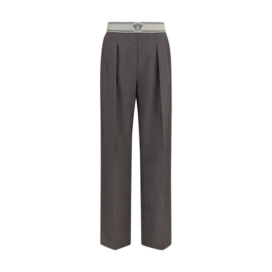 Pantalon Versace Oves Aries en laine grise