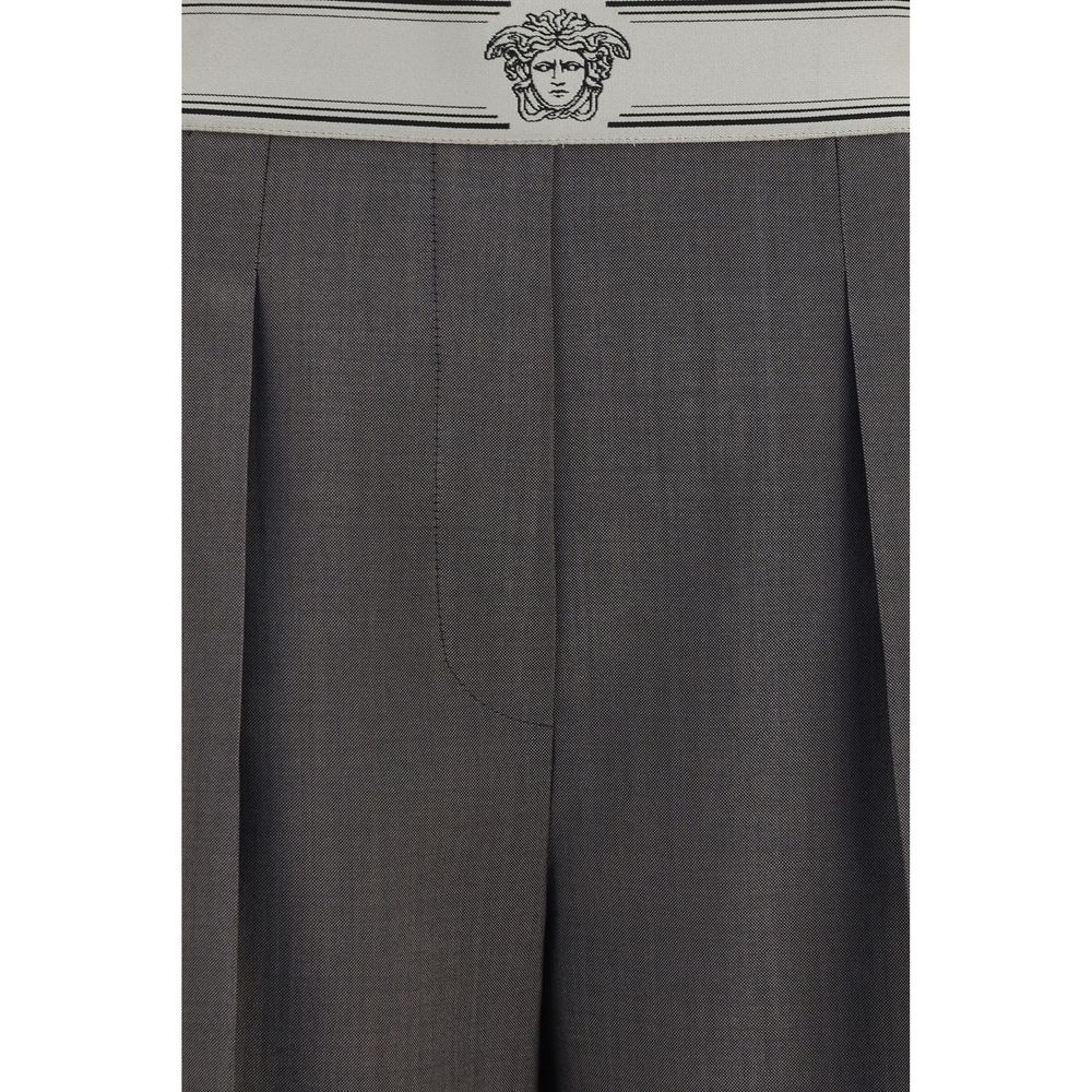 Pantalon Versace Oves Aries en laine grise