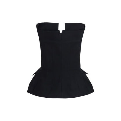 Magda Butrym Black Silk Waistcoat