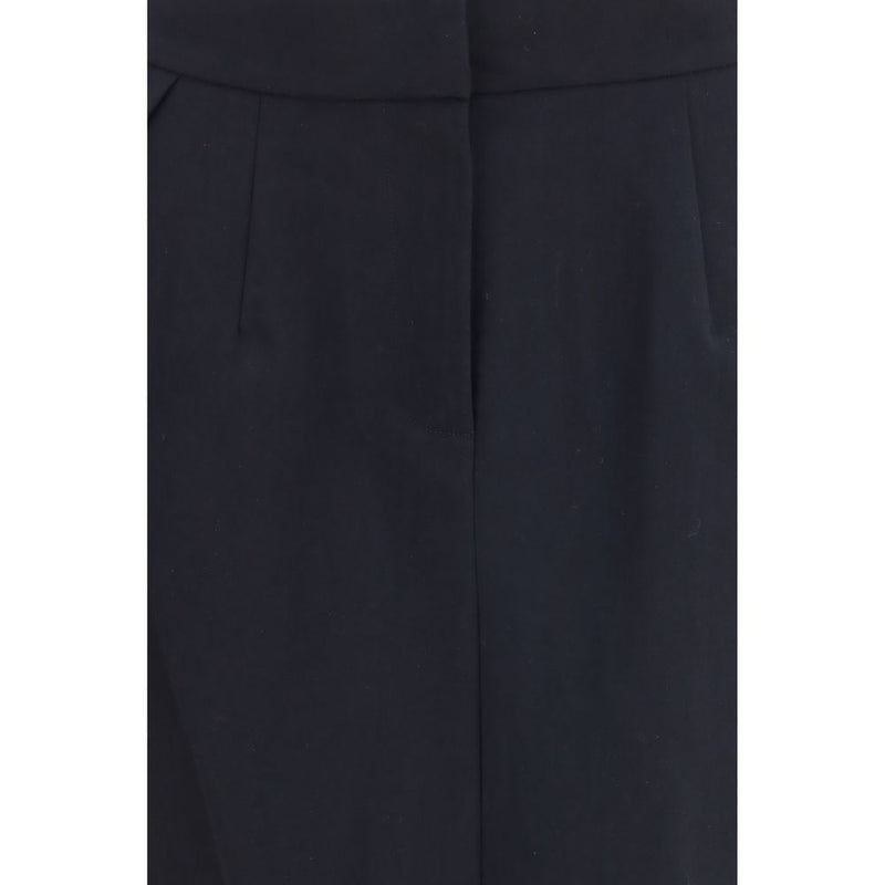 Magda Butrym Black Cotton Midi Skirt