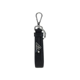 Porte-clés Prada en acier inoxydable noir