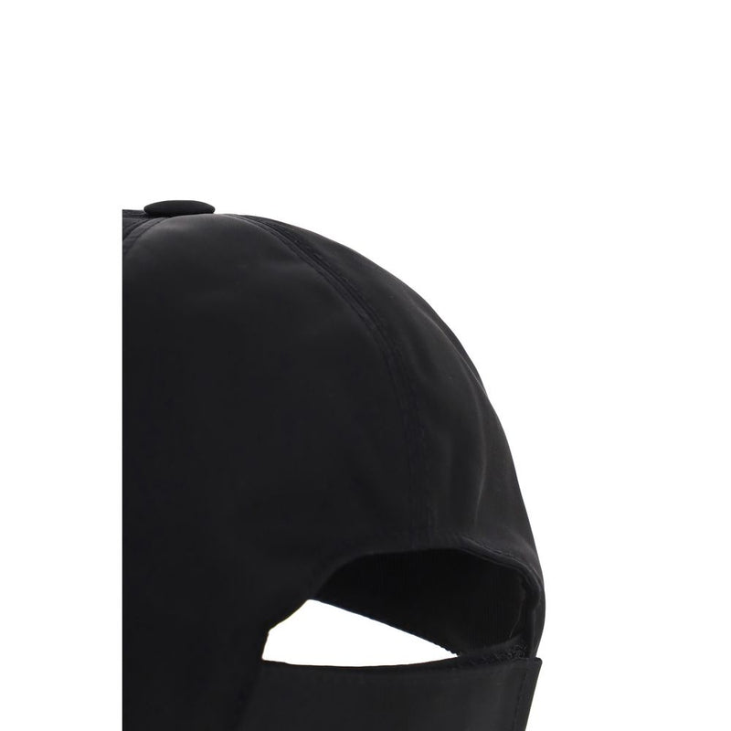 Casquette Prada noire en polyamide recyclé (casquette de baseball)
