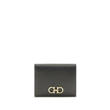 Ferragamo Black Calf Leather Bos Taurus Wallet