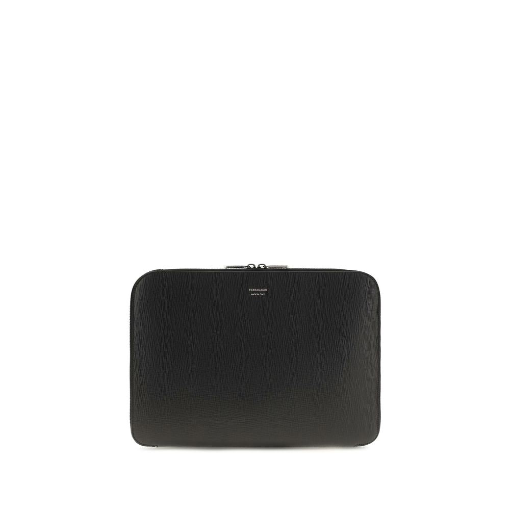 Sac bandoulière Ferragamo Bos Taurus en cuir de veau noir