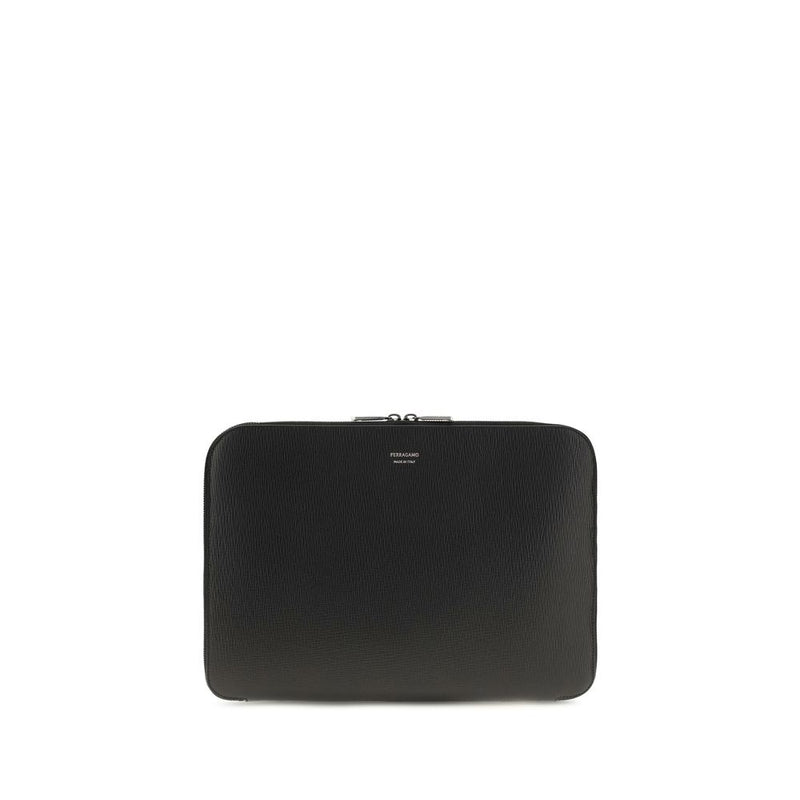 Sac bandoulière Ferragamo Bos Taurus en cuir de veau noir