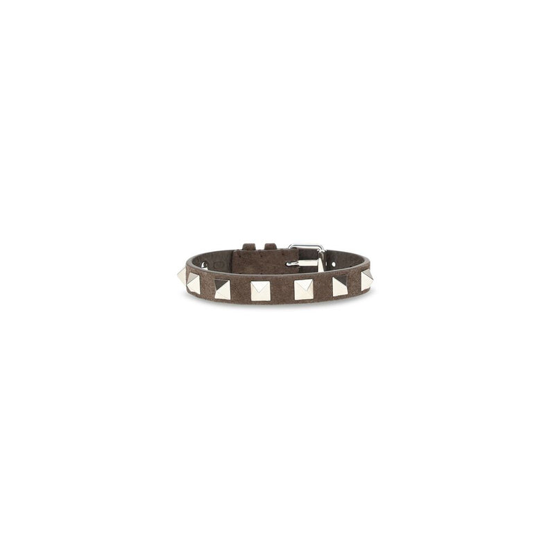 Bracelet Valentino Garavani Bos Taurus en cuir de veau marron