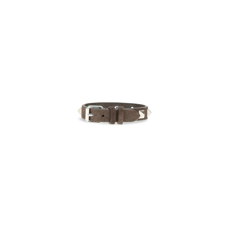 Bracelet Valentino Garavani Bos Taurus en cuir de veau marron