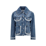 Veste en denim de coton bleu Ganni