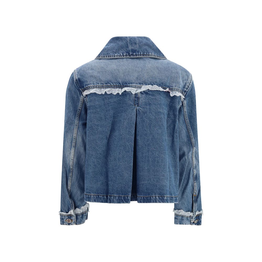 Veste en denim de coton bleu Ganni