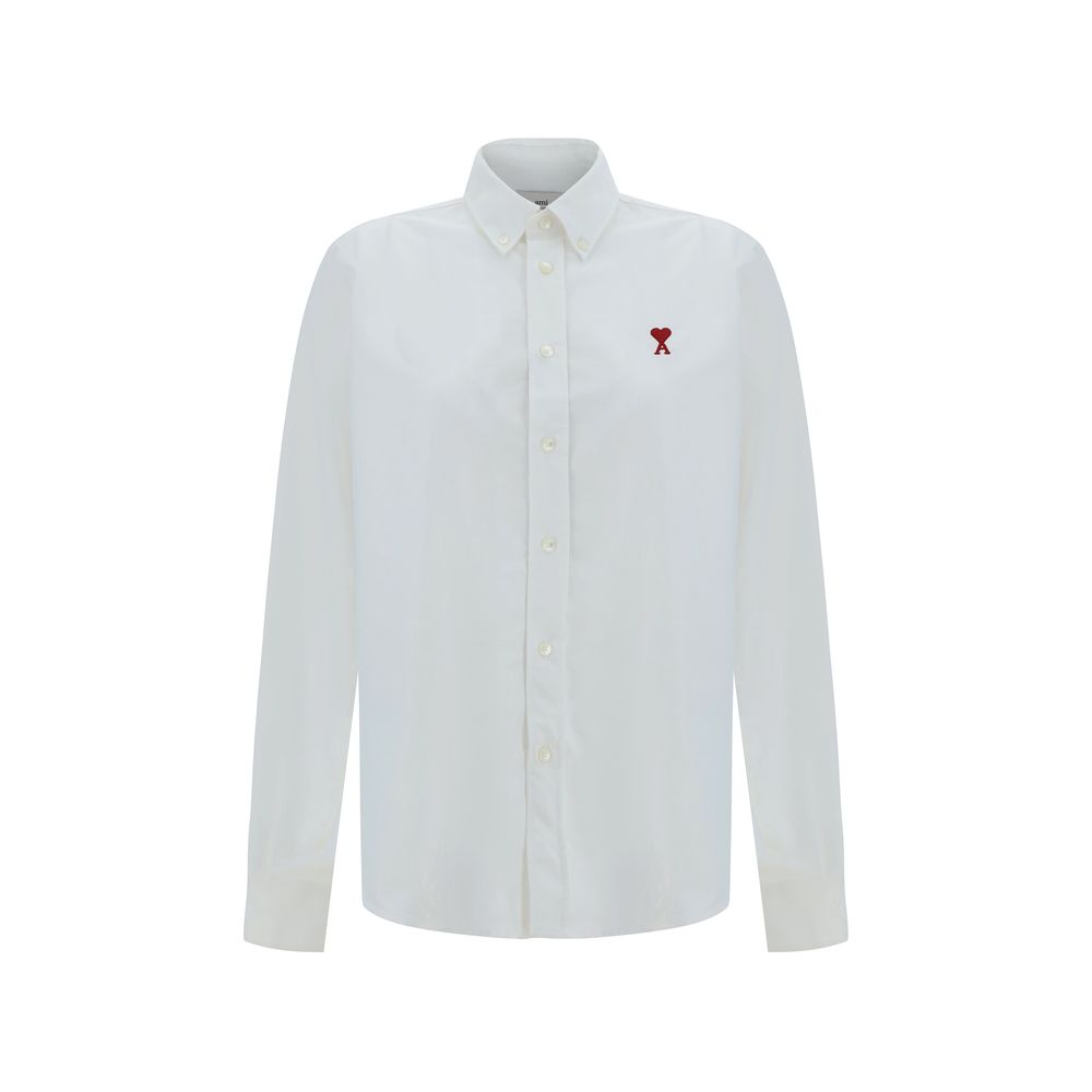 Chemise habillée en coton blanc Ami Paris