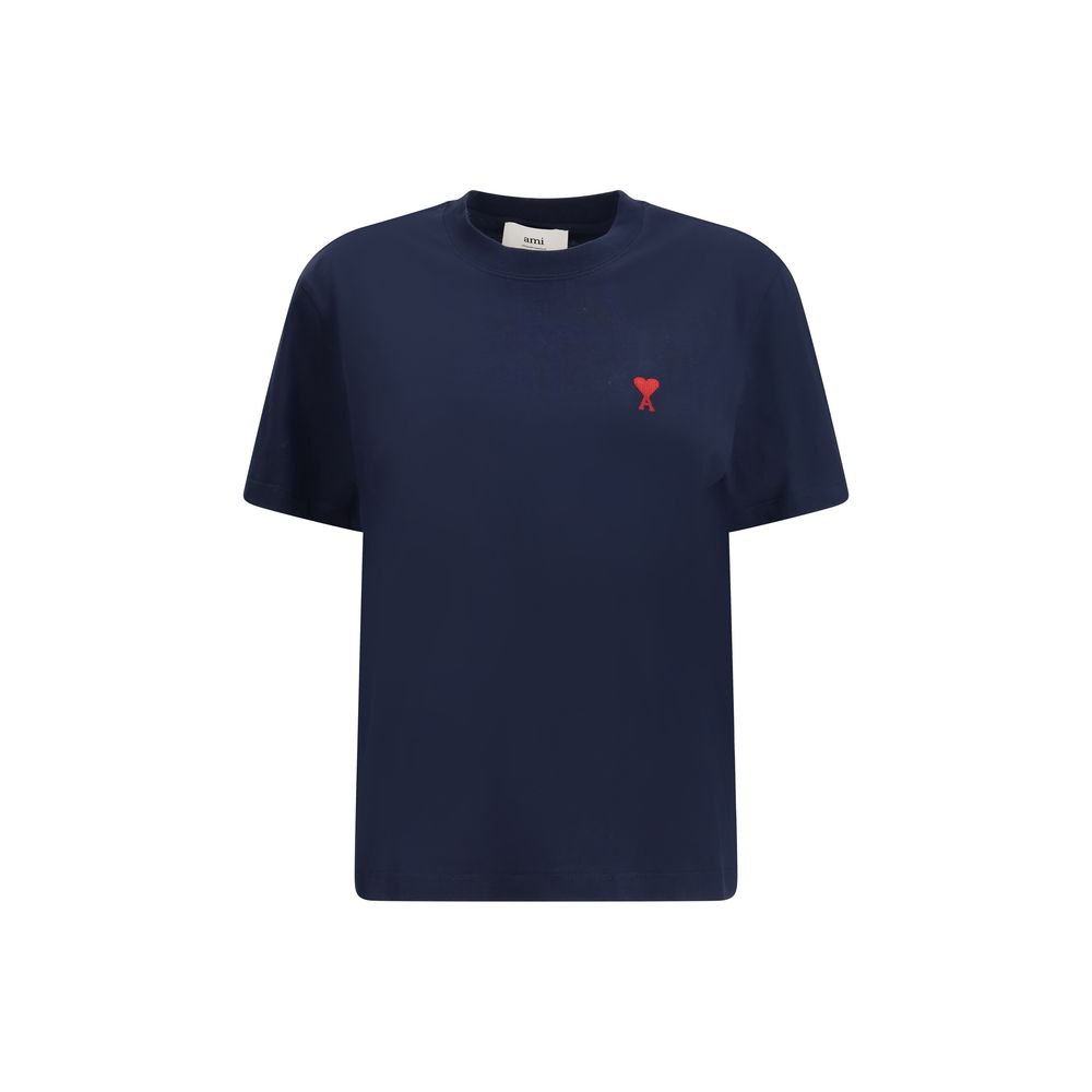 T-shirt en coton bleu Ami Paris