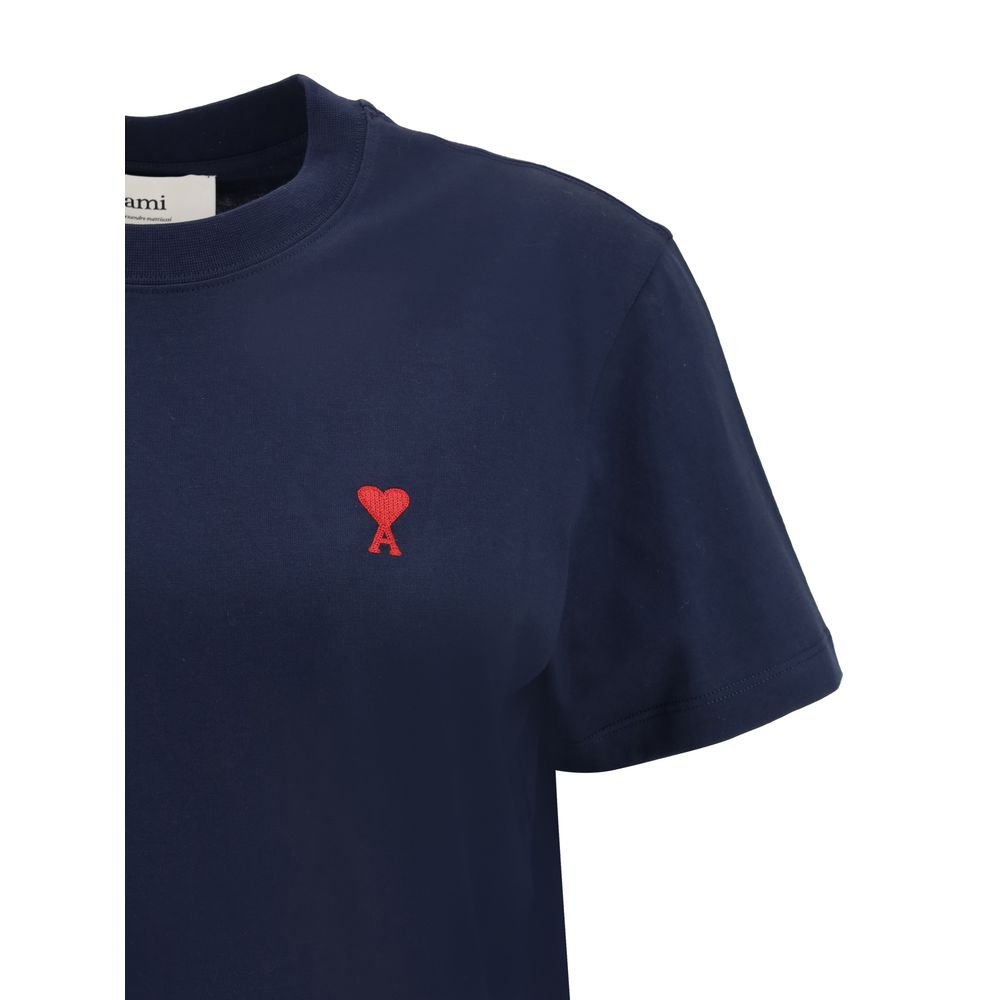 T-shirt en coton bleu Ami Paris