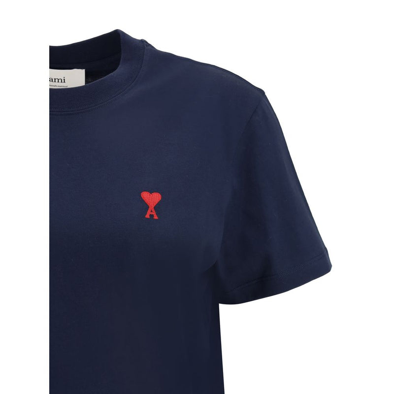 T-shirt en coton bleu Ami Paris
