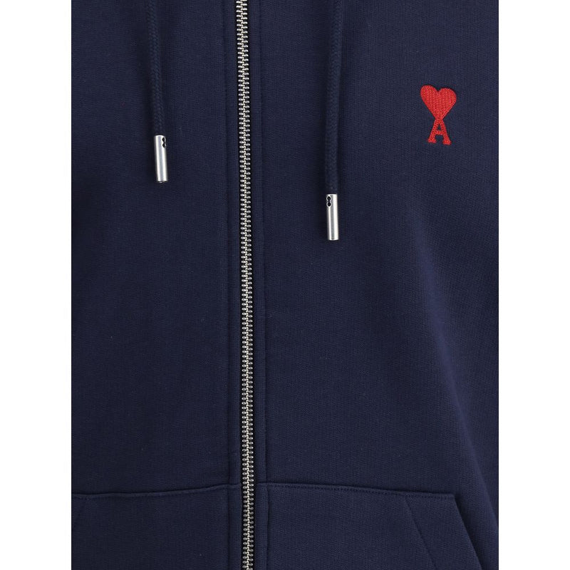 Sweat-shirt en coton bleu Ami Paris