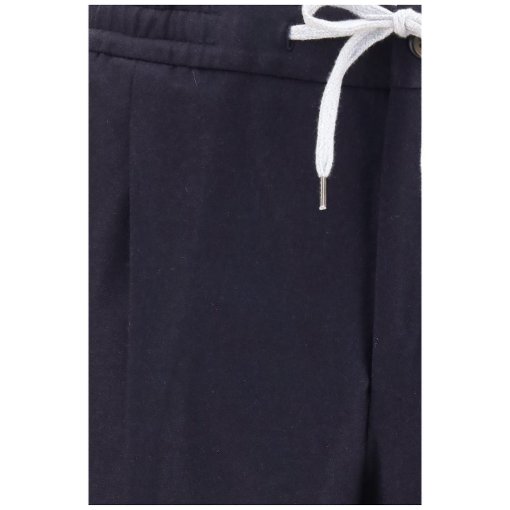 Pantalon décontracté PT Torino Oves Aries en laine bleue
