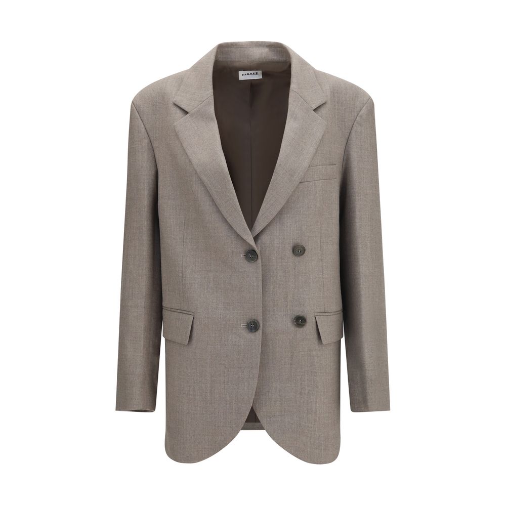 P.A.R.O.S.H. Blazer Oves Aries en Laine Beige