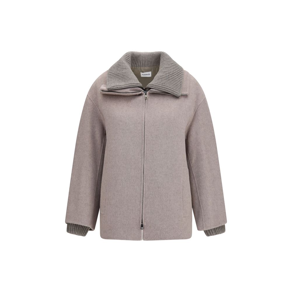 Veste longue en laine beige Oves Aries P.A.R.O.S.H.