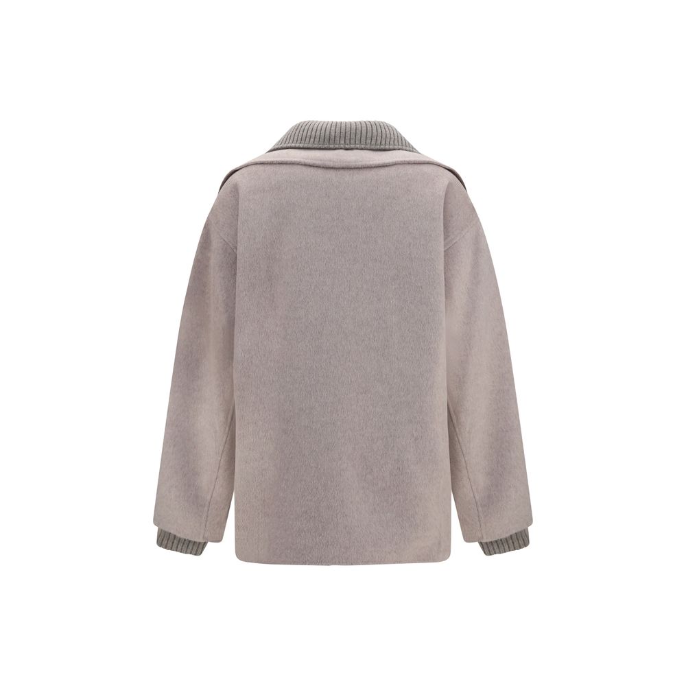 Veste longue en laine beige Oves Aries P.A.R.O.S.H.
