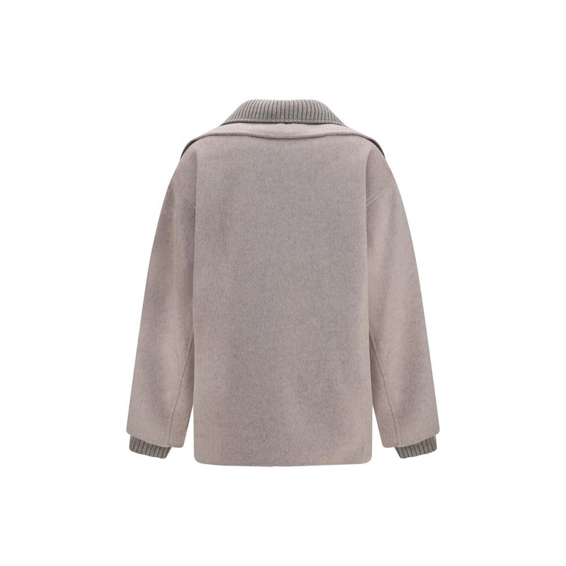 Veste longue en laine beige Oves Aries P.A.R.O.S.H.