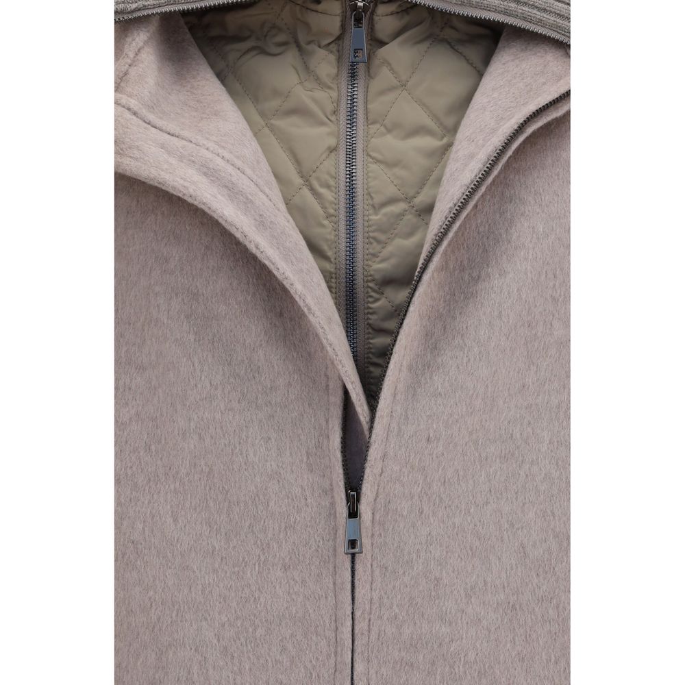 Veste longue en laine beige Oves Aries P.A.R.O.S.H.