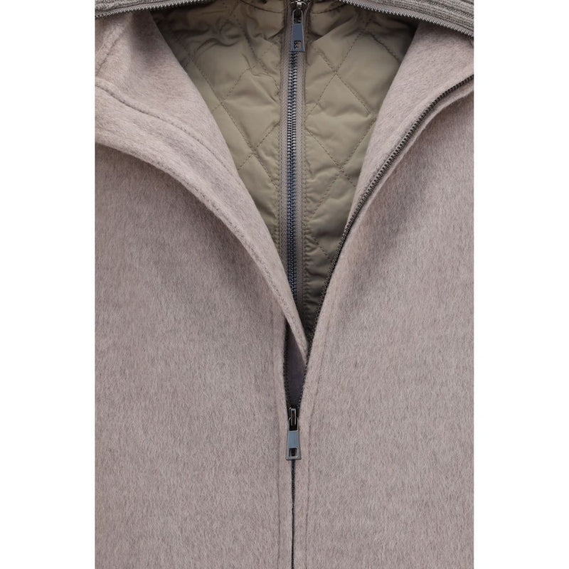 Veste longue en laine beige Oves Aries P.A.R.O.S.H.