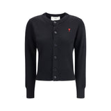 Gilet en laine mérinos noire Ami Paris