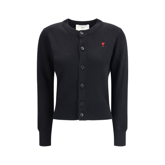 Gilet en laine mérinos noire Ami Paris