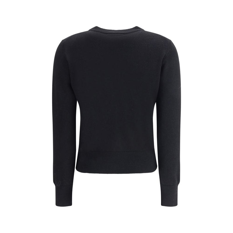 Gilet en laine mérinos noire Ami Paris