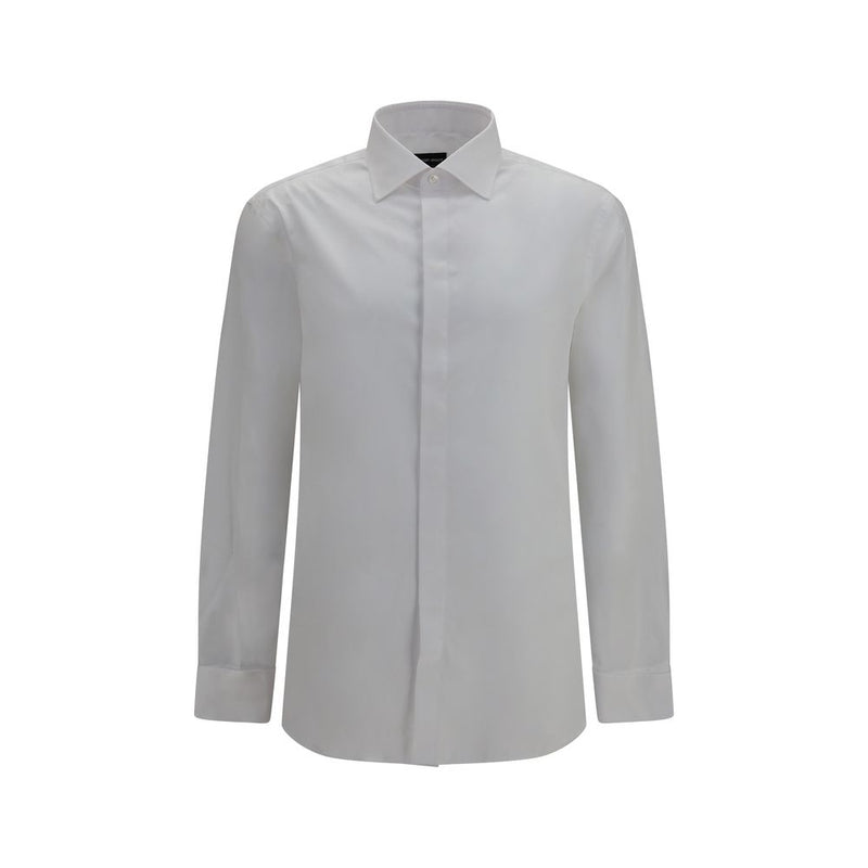 Chemise habillée blanche en coton Giorgio Armani