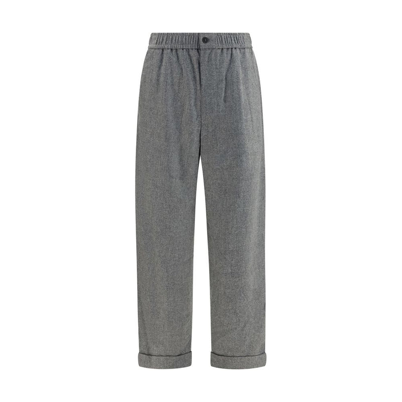 Pantalon décontracté Giorgio Armani en laine grise Oves Aries