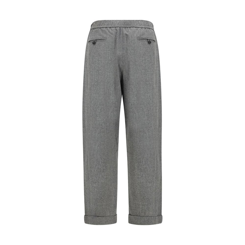 Pantalon décontracté Giorgio Armani en laine grise Oves Aries