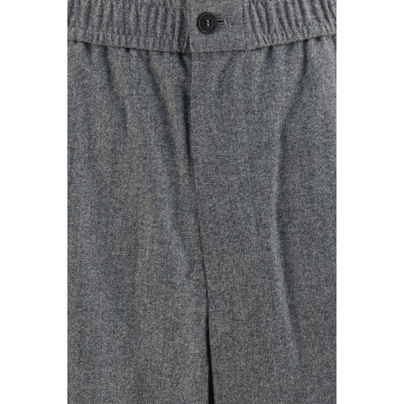 Pantalon décontracté Giorgio Armani en laine grise Oves Aries