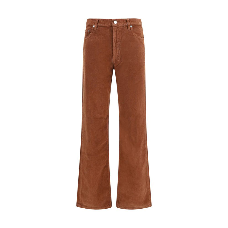 Pantalon décontracté en coton marron Haikure