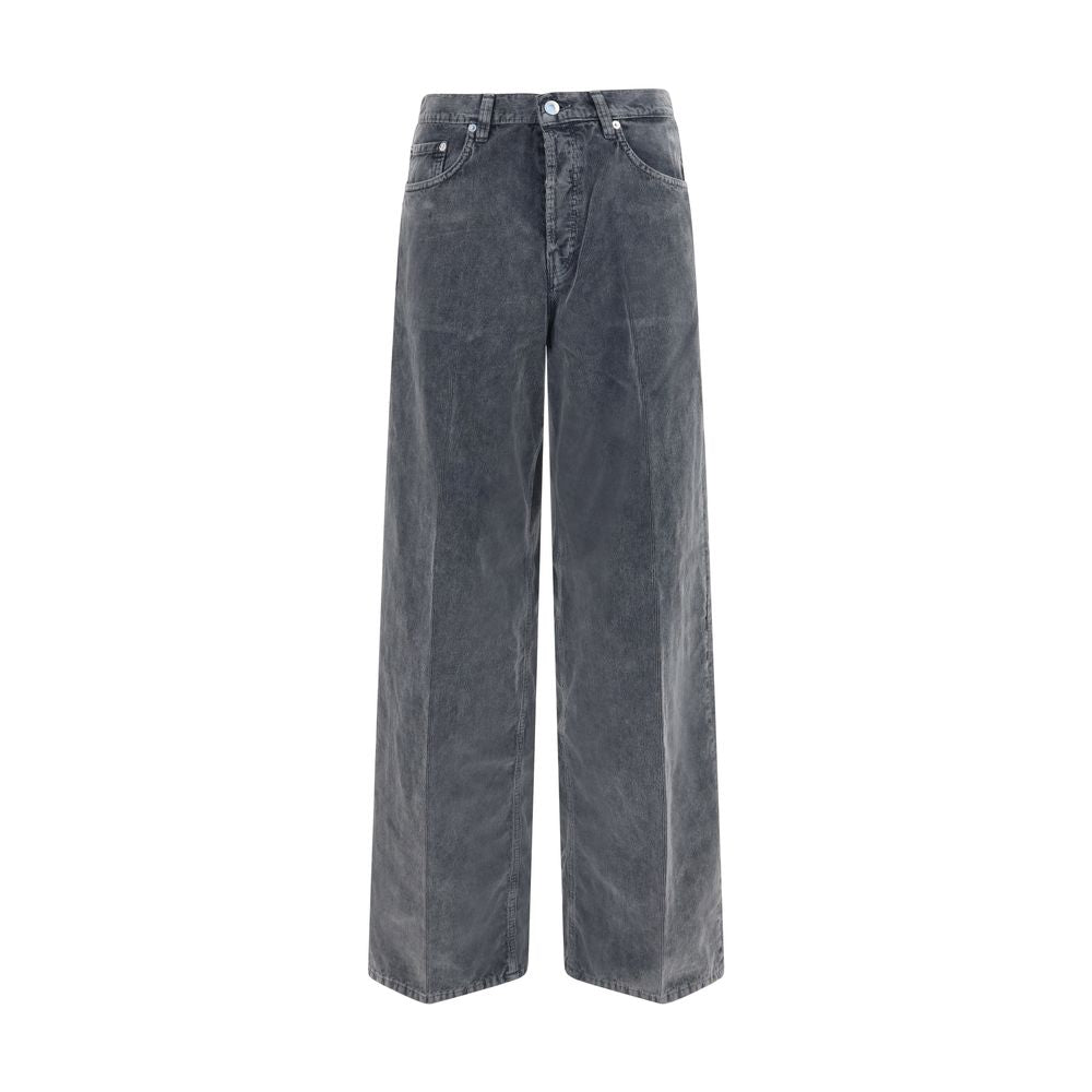 Pantalon décontracté en coton gris Haikure