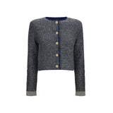 Cardigan Balmain bleu en polyamide