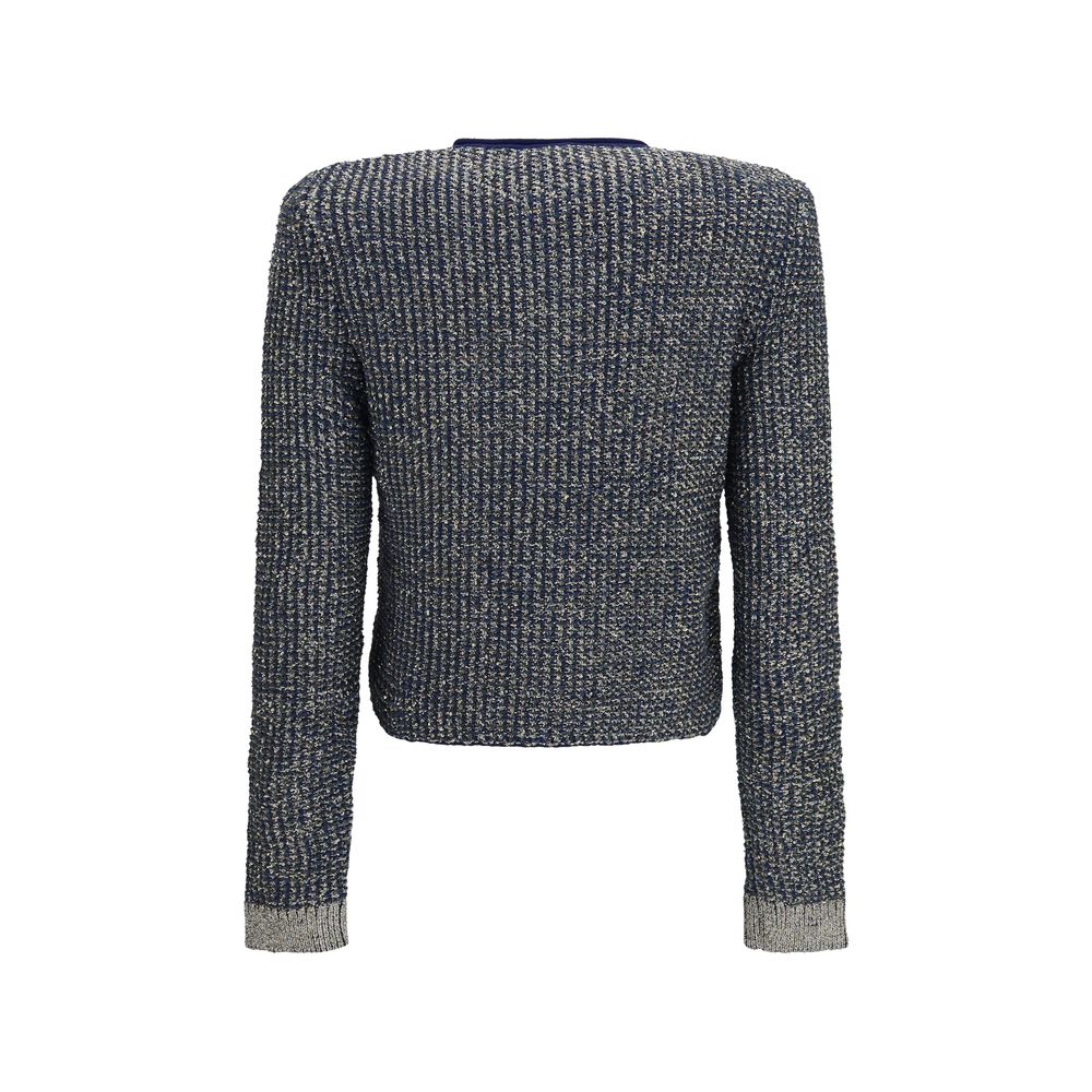 Cardigan Balmain bleu en polyamide