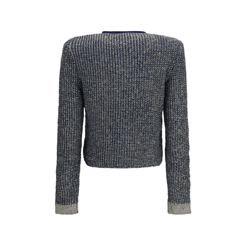 Cardigan Balmain bleu en polyamide