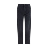 Balmain Black Cotton Straight-Leg Jeans